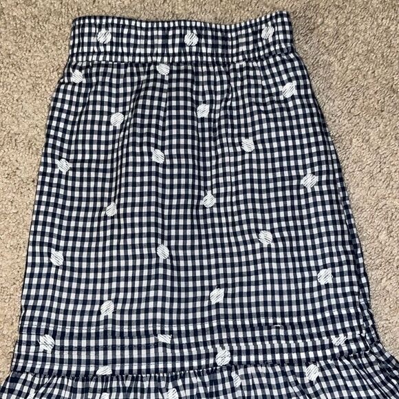 Madewell NWT Blue Gingham Ruffle Hem Skirt - Picture 6 of 7